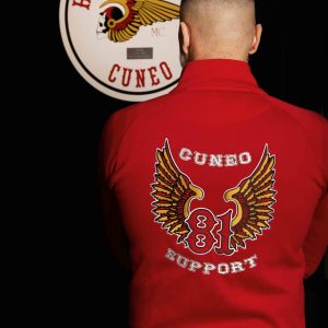 Giacca felpa unisex ricamata Support 81, rossa - retro